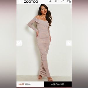 Mesh off the shoulders maxi dress